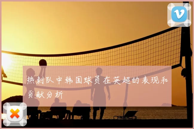 热刺队中韩国球员在英超的表现和贡献分析